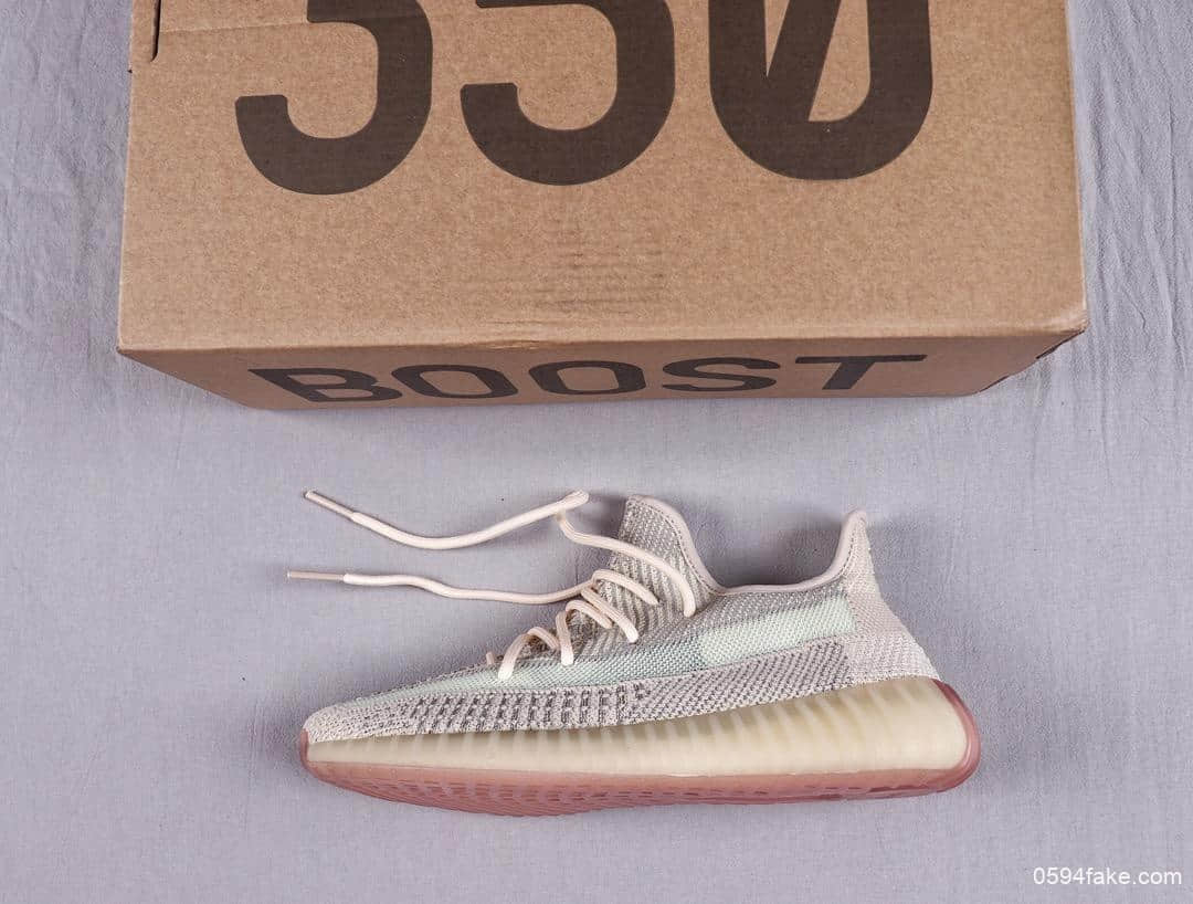 阿迪达斯Adidas YEEZY BOOST 350 V2 Citrin Reflective百搭轻便爆米花中底休闲运动慢跑鞋OG纯原镂空柠檬素浅黄拼接满天星 (ID:6409) - 图片1