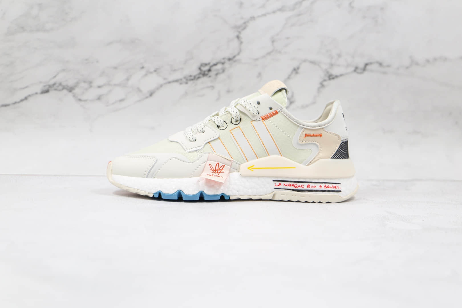 阿迪达斯Adidas Nite Jogger 2019 Boost纯原版本夜行者一代米白色涂鸦3M反光爆米花跑鞋原鞋开模一比一打造 货号:CZ3045