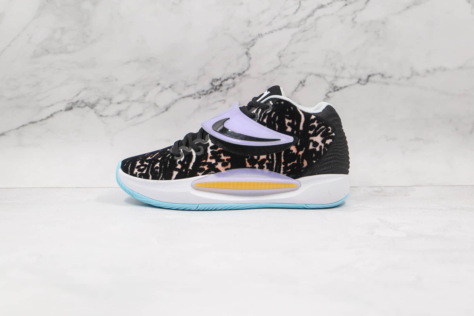 耐克Nike Zoom KD 14纯原版本杜兰特14代黑白色篮球鞋内置气垫支持实战 (ID:64407) - 图片1