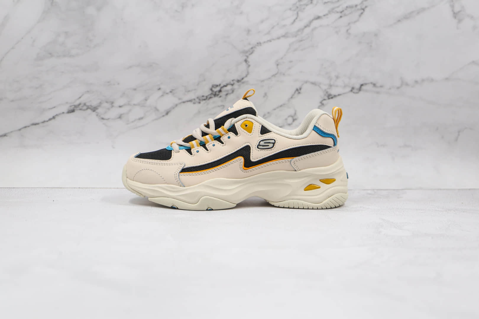 斯凯奇Skechers D’Lites SureThing纯原版本白黑敏感内容熊猫老爹鞋原盒原标 (ID:64615) - 图片1
