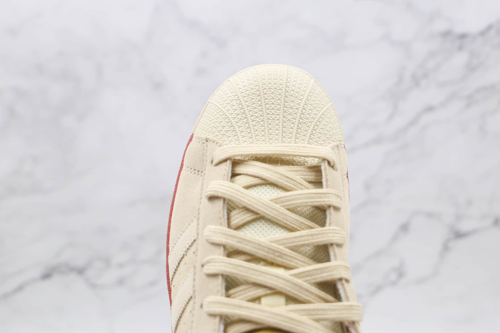 阿迪达斯Adidas Originals Superstars White Red Laceless纯原版本三叶草米白棕色贝壳头板鞋原盒原标 货号:EG4962