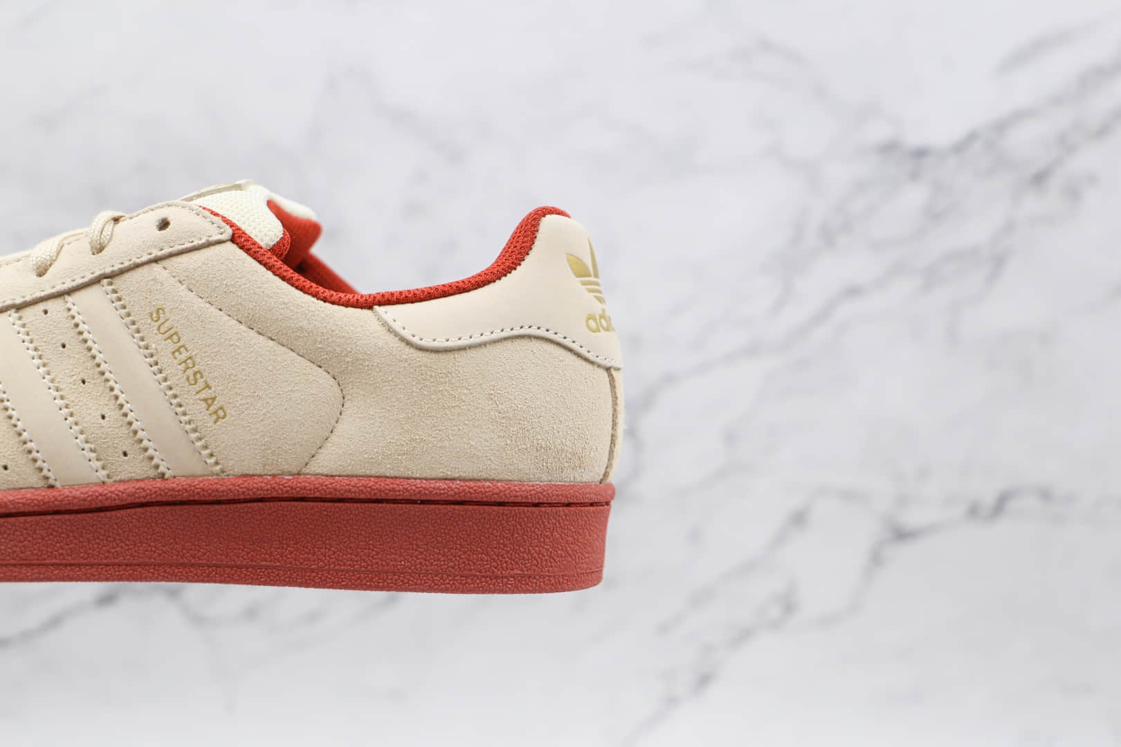 阿迪达斯Adidas Originals Superstars White Red Laceless纯原版本三叶草米白棕色贝壳头板鞋原盒原标 货号:EG4962