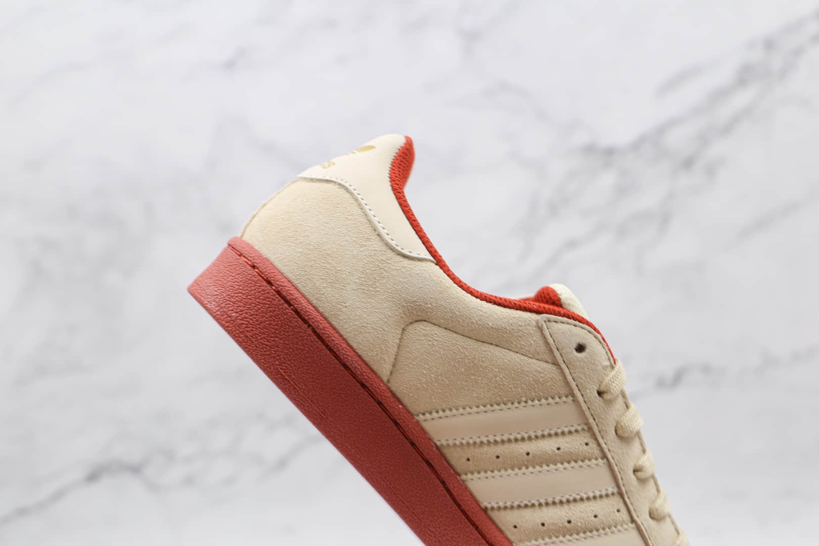 阿迪达斯Adidas Originals Superstars White Red Laceless纯原版本三叶草米白棕色贝壳头板鞋原盒原标 货号:EG4962