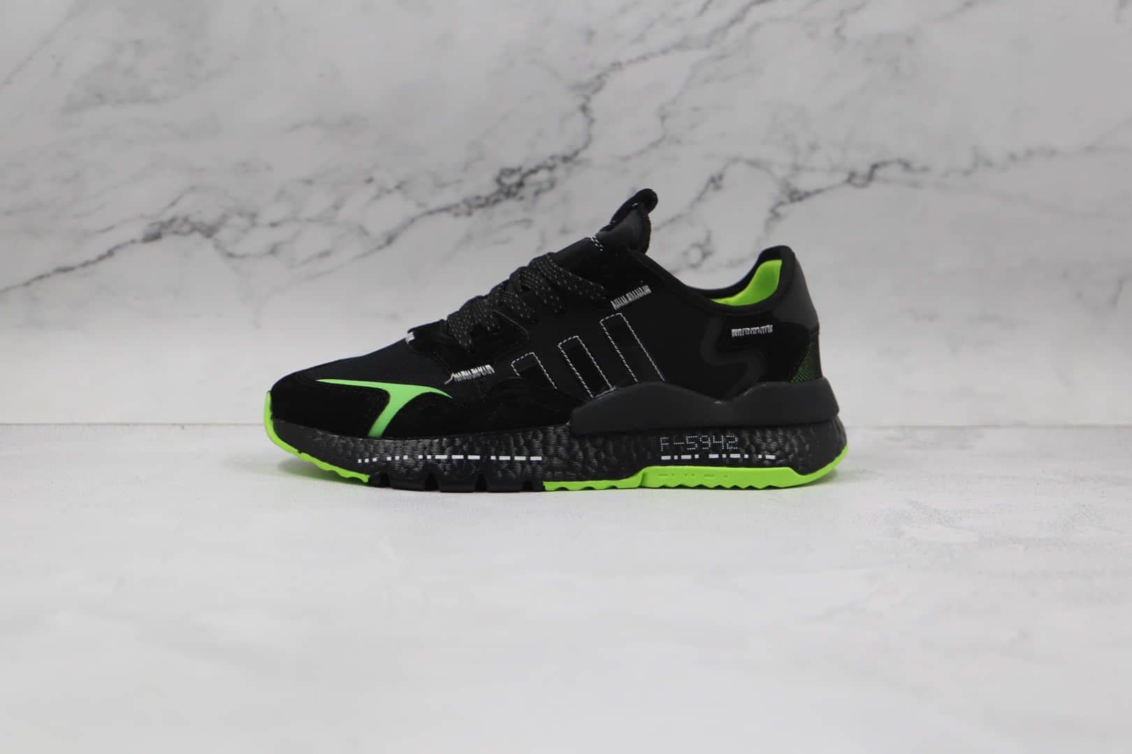 阿迪达斯Adidas Nite Jogger 2019 Boost纯原版本夜行者一代黑绿色爆米花跑鞋原楦头纸板打造 (ID:64947) - 图片1