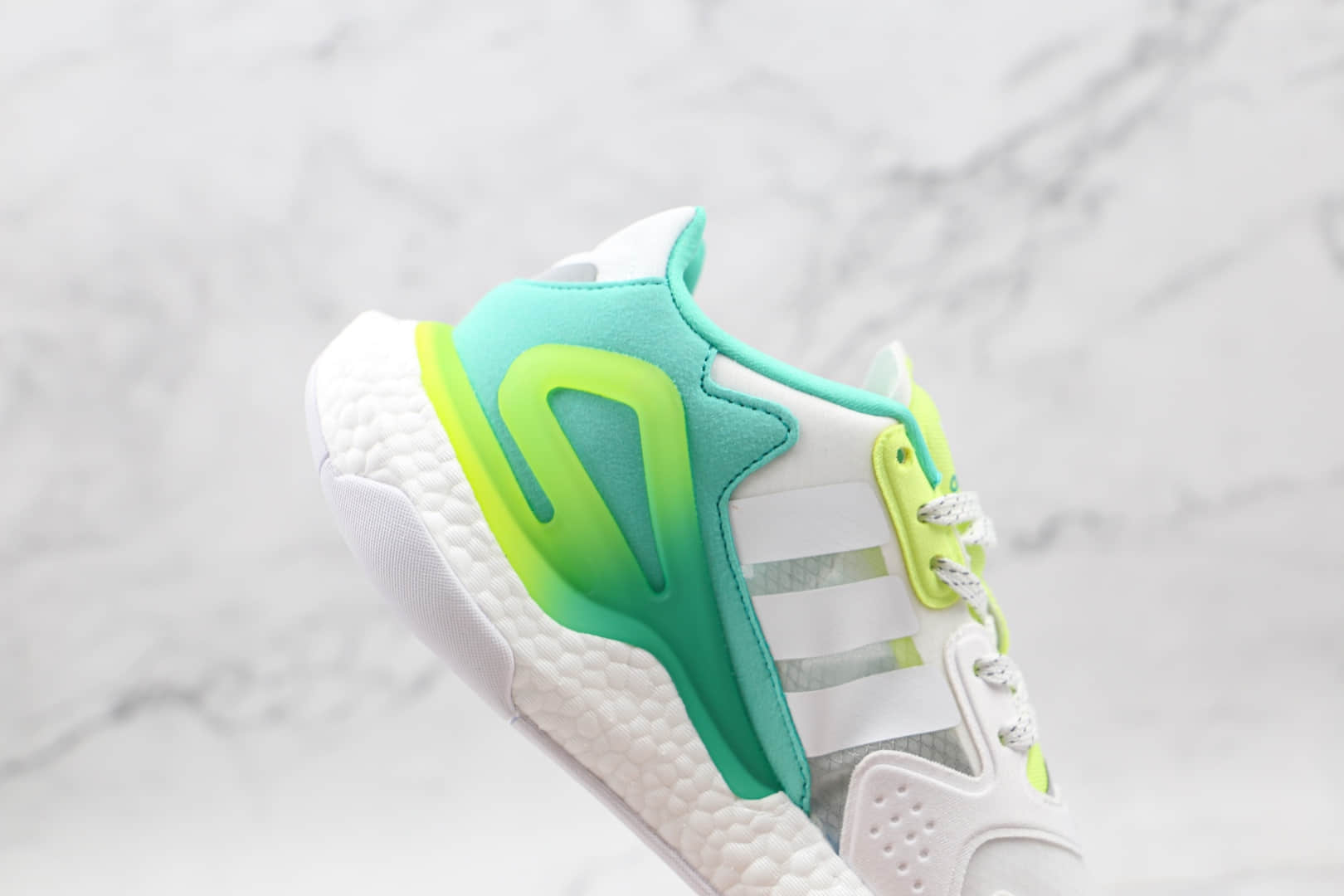 阿迪达斯Adidas Day Jogger 2021 Boost纯原版本夜行者二代陈奕迅同款爆米花复古跑鞋白绿色原鞋开模 货号:GW4913