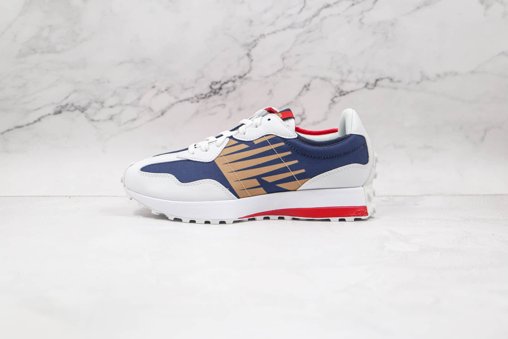 新百伦New Balance 327纯原版本复古慢跑鞋NB327网面白蓝鸳鸯配色原档案数据开发 (ID:65806) - 图片1
