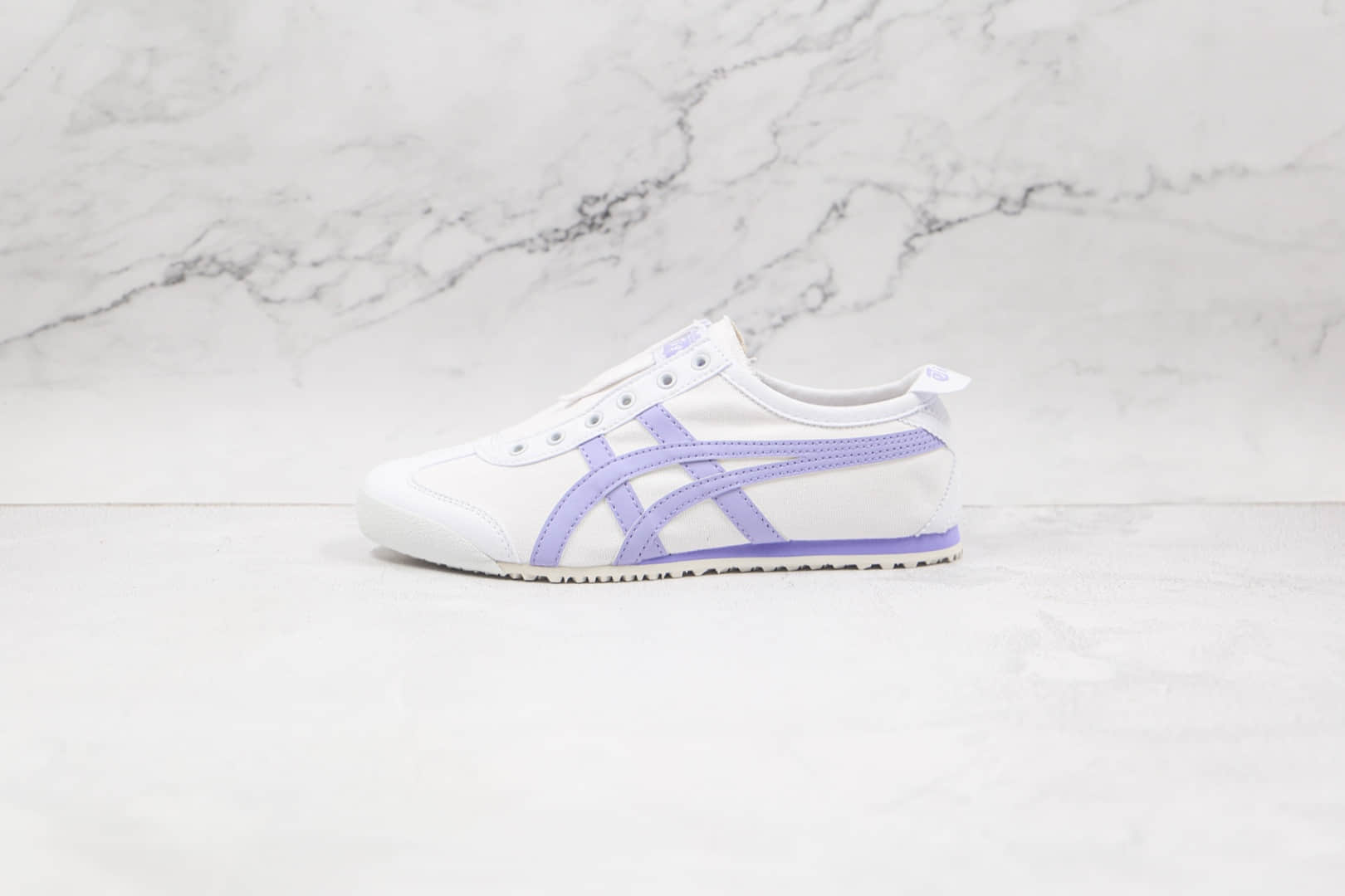 亚瑟士ASICS Onitsuka tiger公司级版本鬼冢虎白紫色一脚蹬帆布鞋原档案数据开发 (ID:66267) - 图片1