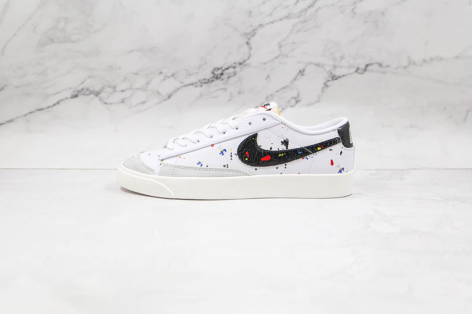 耐克NIKE Blazer LOW 77 VNTG纯原版本低帮开拓者白黑色泼墨板鞋原楦头纸板打造 (ID:66515) - 图片1