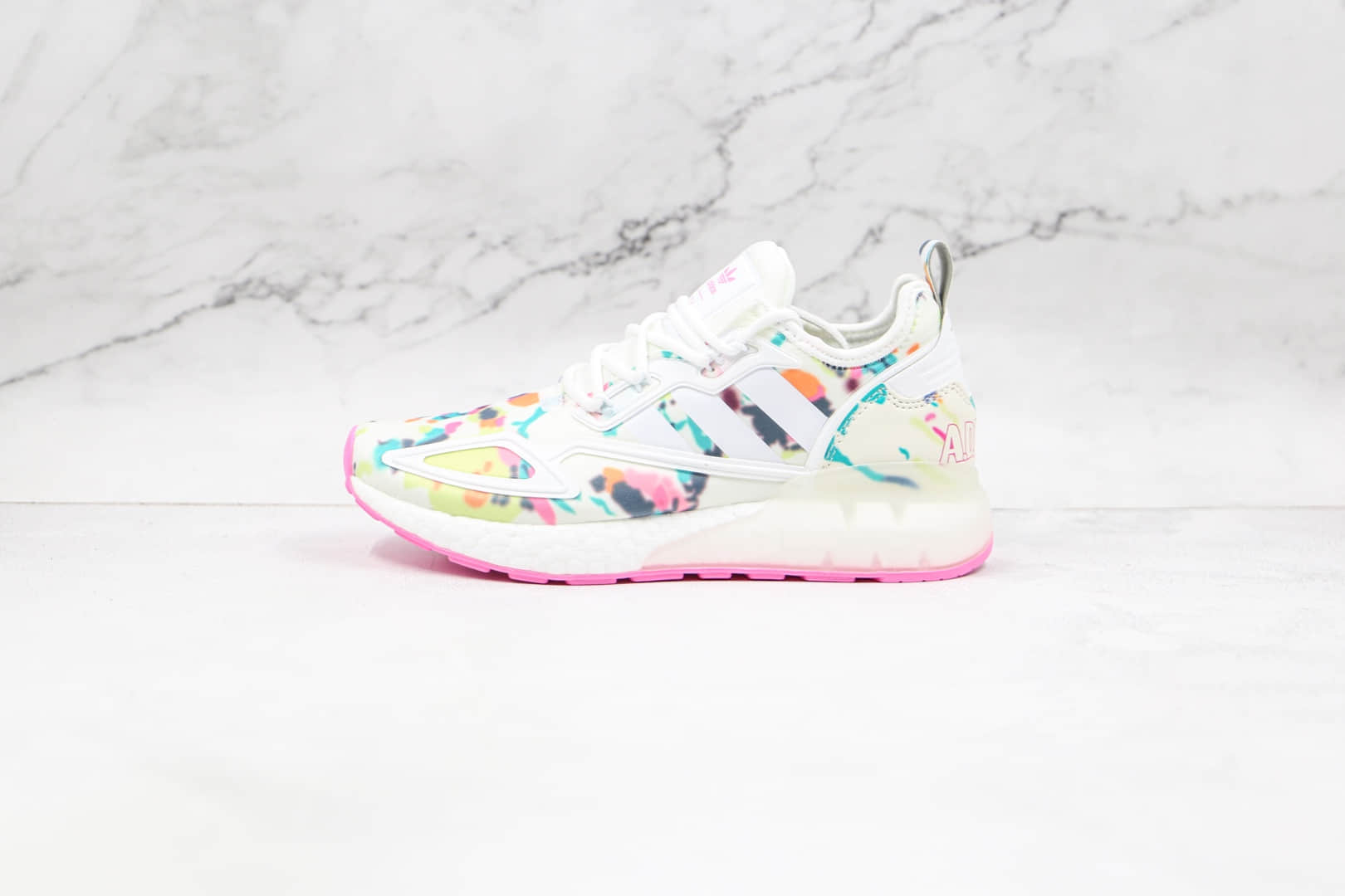 阿迪达斯Adidas Originals ZX 2K Boost纯原版本三叶草易烊千玺同款2K ZX扎染印花爆米花跑鞋原楦头纸板打造 (ID:68352) - 图片1