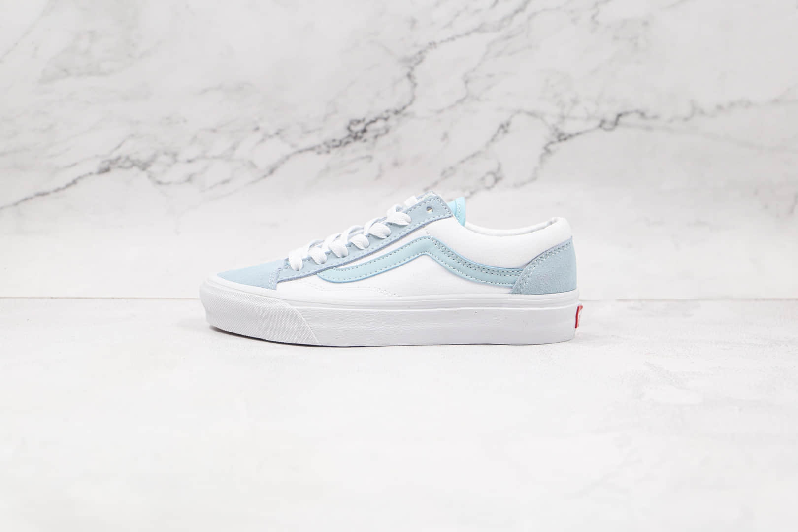 万斯Vans Old Skool公司级版本低帮帆布鞋侧边条纹白蓝色工艺硫化一比一 (ID:68644) - 图片1
