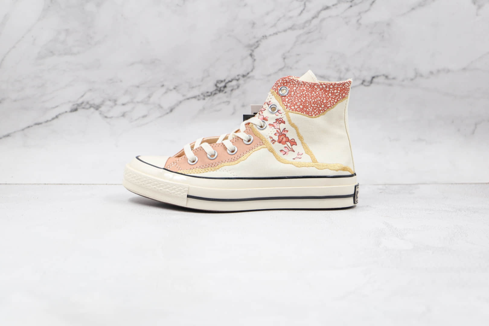 匡威Converse x WABI-SABI联名款公司级版本高帮侘寂风图案硫化帆布鞋原盒原标 (ID:69106) - 图片1