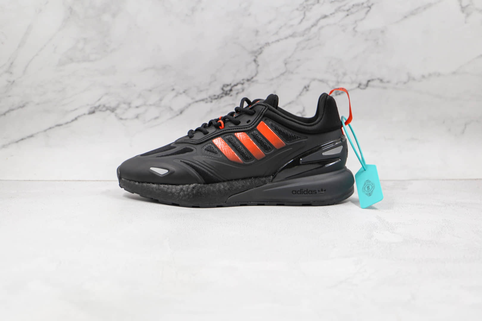 阿迪达斯Adidas Originals ZX 2K Boost 2.0纯原版本爆米花ZX 2K黑桔红色跑鞋原盒原标 (ID:69470) - 图片1