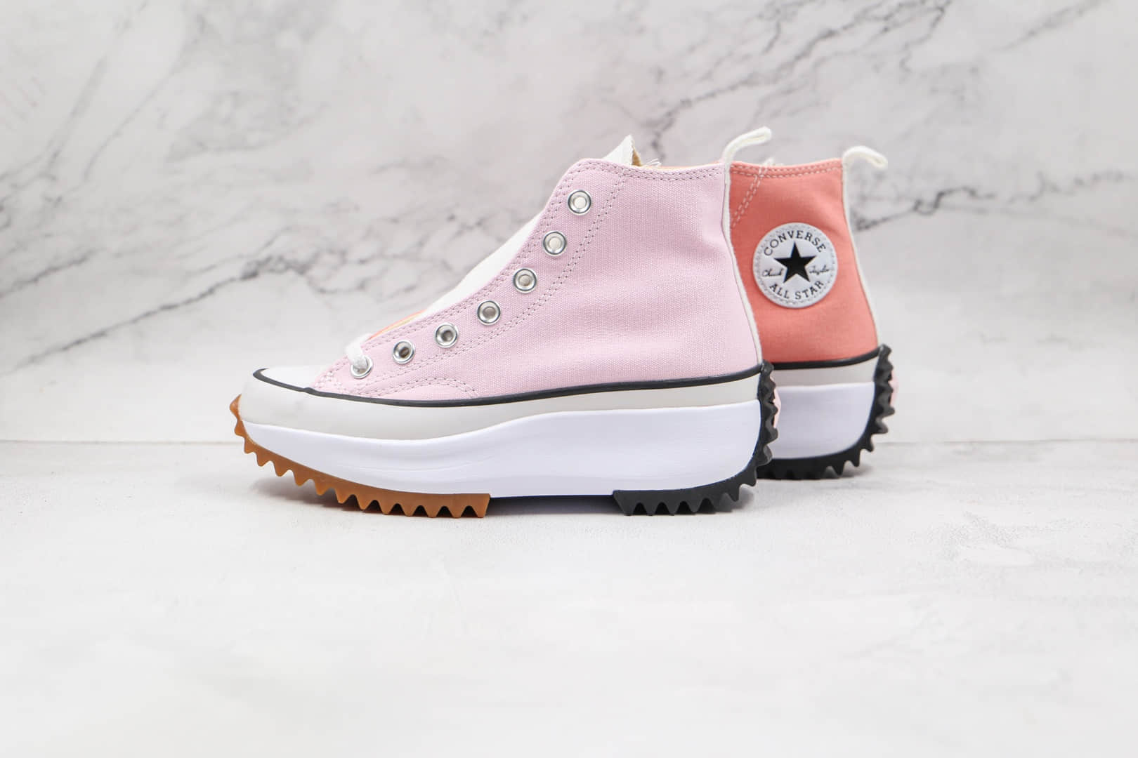 匡威CONVERSE Run Star Hike公司级版本厚底锯齿粉蜜桃拼接鸳鸯帆布鞋原楦头纸板打造 (ID:69478) - 图片1