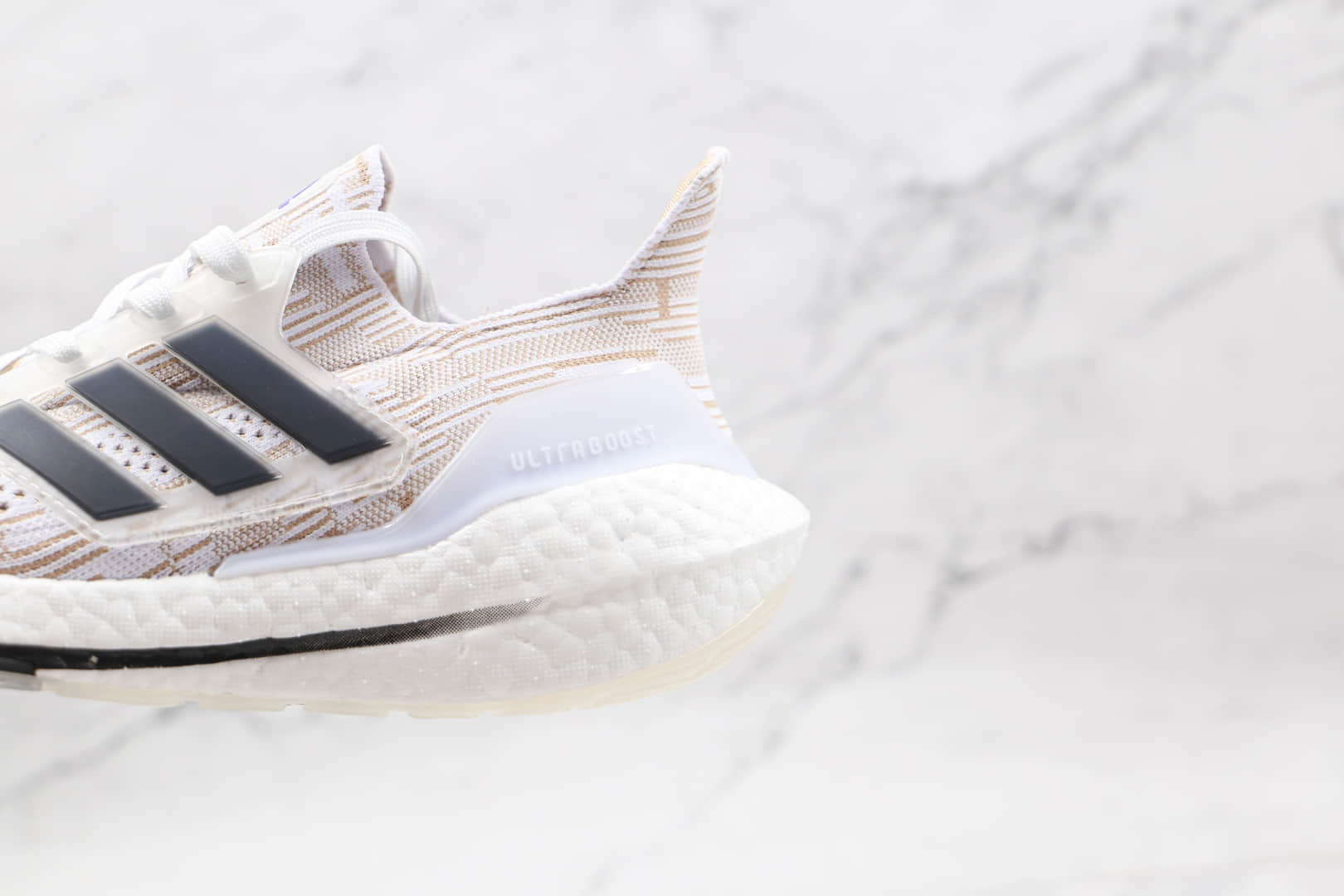 阿迪达斯Adidas ultra boost 2021纯原版本白卡其色UB7.0爆米花跑鞋原楦头纸板打造 货号:FY0838