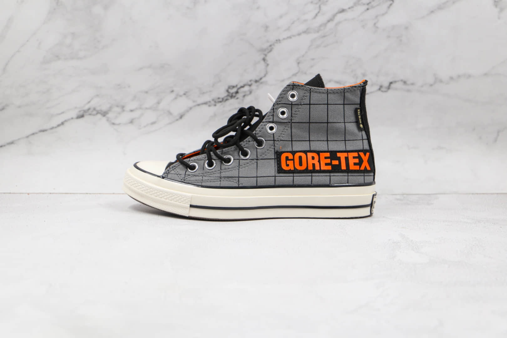 匡威Converse 1970s GORE-TEX公司级版本高帮灰色车线硫化帆布鞋原档案数据开发 (ID:69552) - 图片1