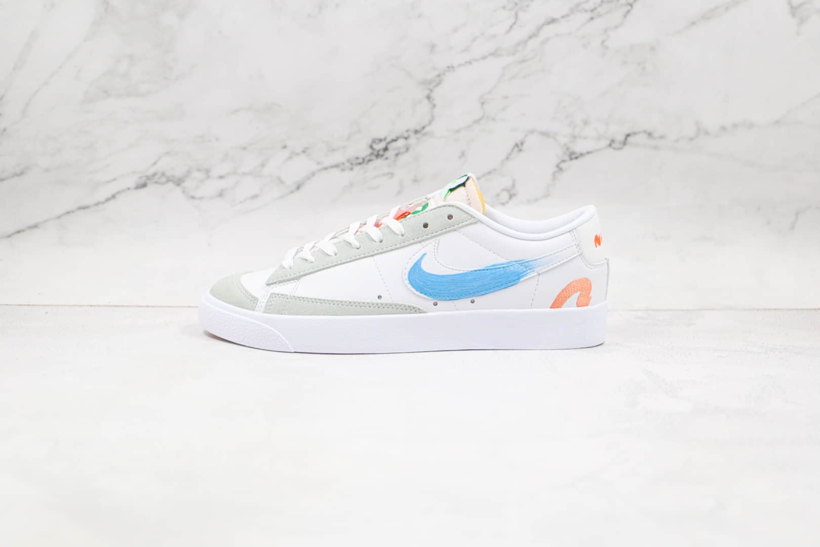 耐克NIKE Blazer LOW 77 VNTG纯原版本低帮开拓者Flyleather联名款涂鸦板鞋原档案数据开发 (ID:70056) - 图片1