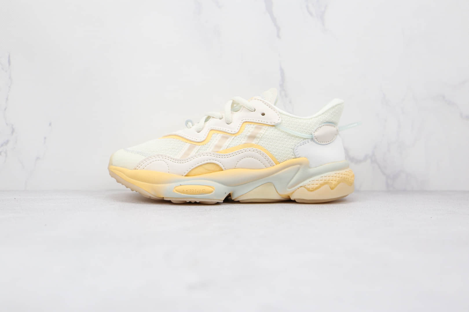 阿迪达斯Adidas OZWEEGO 2021纯原版本网面米白黄半透明水管老爹鞋原档案数据开发 货号:GX2727