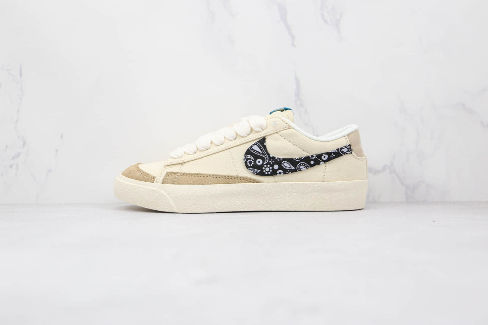 耐克NIKE Blazer LOW 77 VNTG纯原版本低帮开拓者腰果花米色板鞋原楦头纸板打造 货号:DJ4665-100