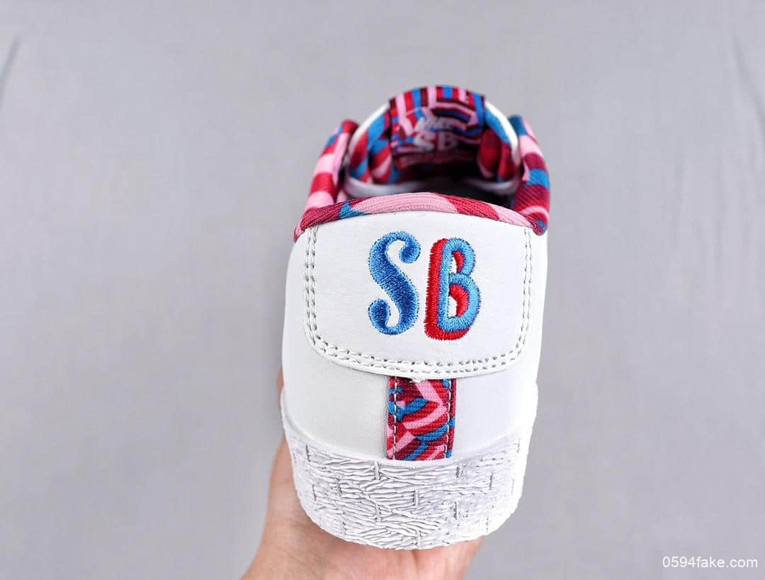 耐克Parra x Nike SB Blazer GT公司级开拓者低帮经典百搭休闲运动板鞋白皮马戏团三色彩钩联名款 货号:CN4507-100
