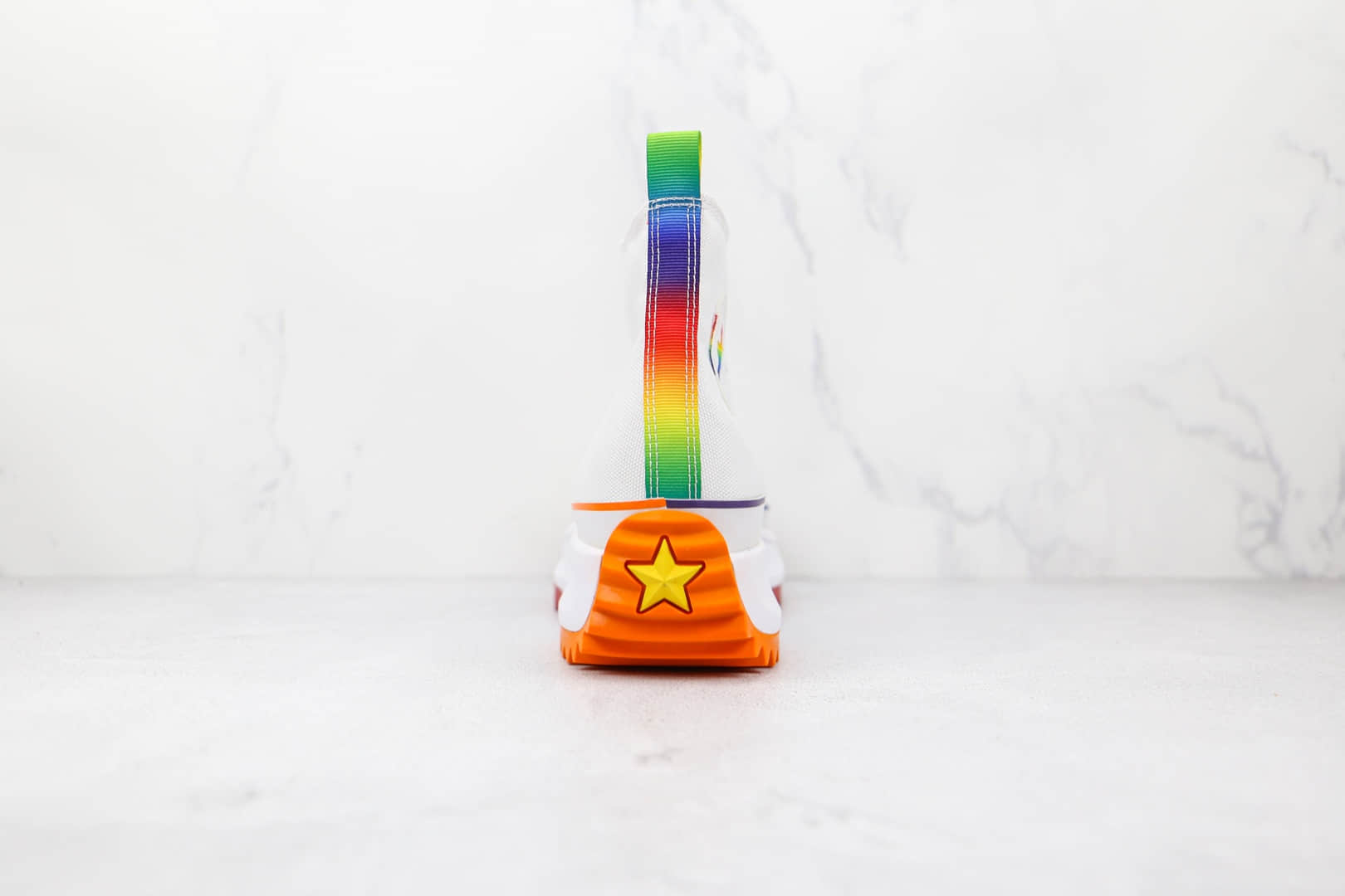 匡威Converse Run Star Hike公司级版本高帮白色彩虹厚底锯齿增高鞋原盒原标 货号:170824C