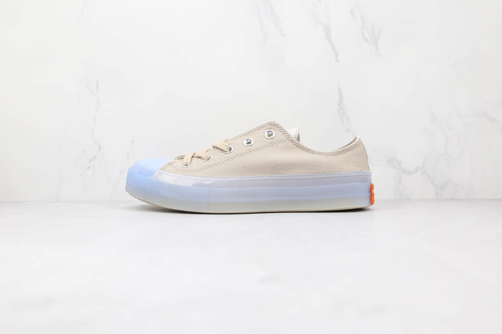 匡威Converse Chuck Taylor All Star CX公司级版本低帮果冻透明水晶底米色帆布鞋原盒原标 货号:171401C