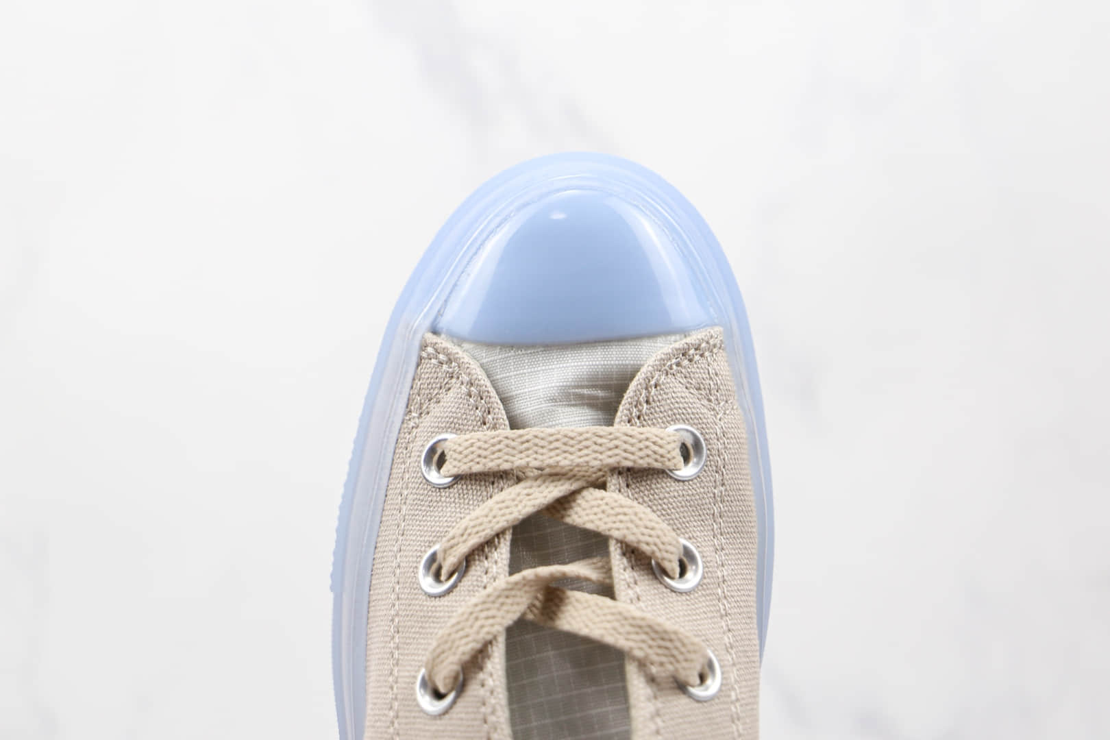匡威Converse Chuck Taylor All Star CX公司级版本低帮果冻透明水晶底米色帆布鞋原盒原标 货号:171401C