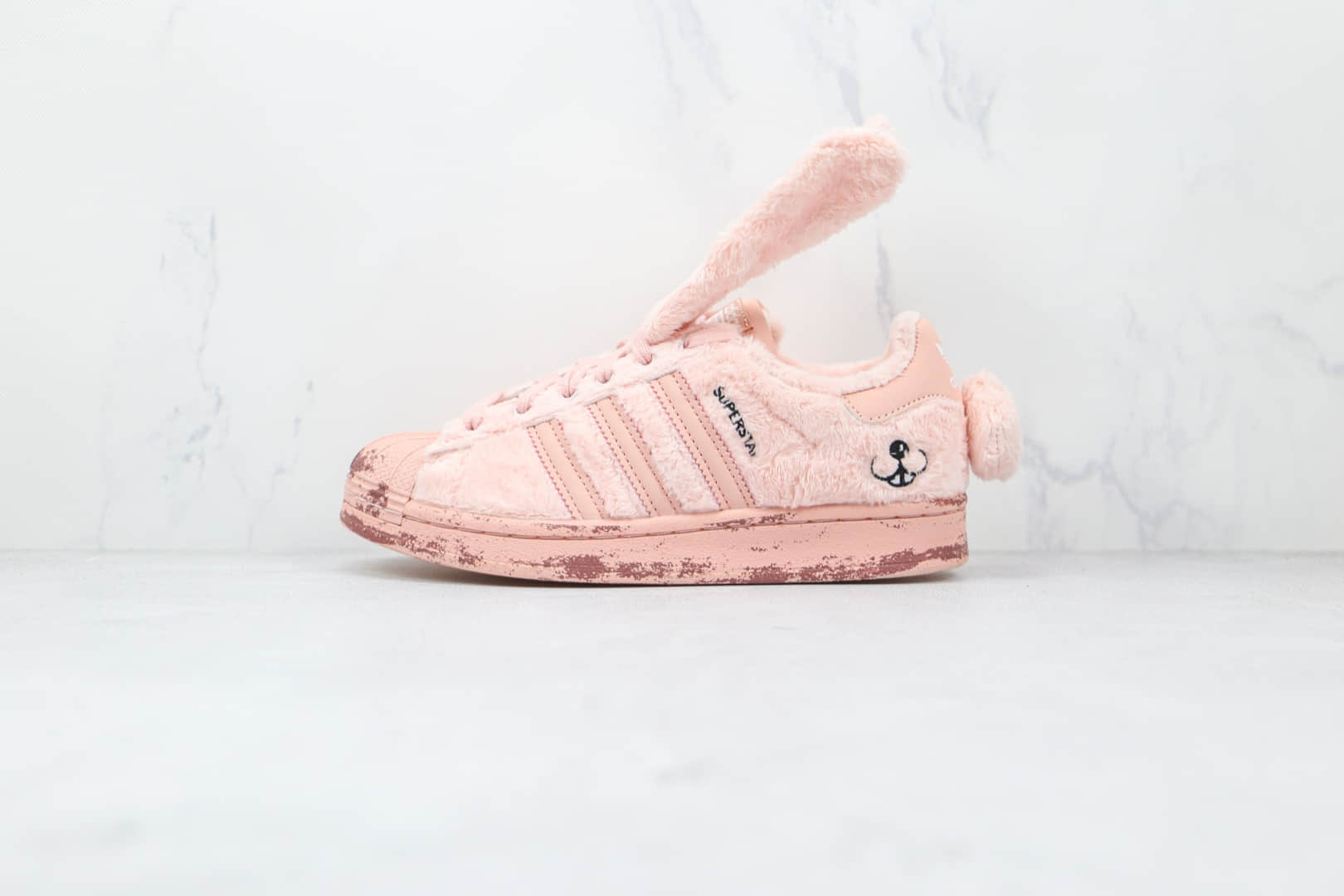 阿迪达斯Adidas originals Superstar Karoro纯原版本三叶草粉兔子长绒贝壳头板鞋原盒原标 货号:FZ5258