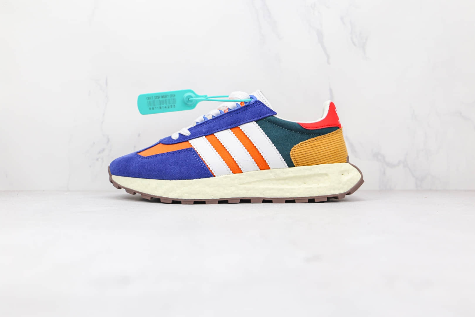 阿迪达斯Adidas RETROPY E5纯原版本三叶草厚底蓝橙色爆米花跑鞋原楦头纸板打造 (ID:72857) - 图片1