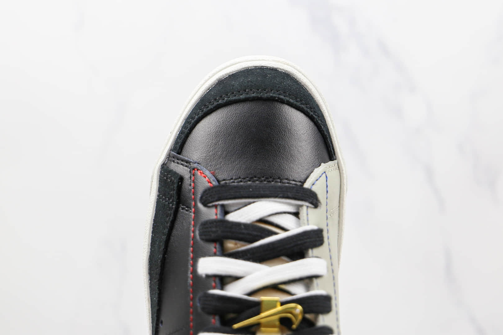 耐克NIKE Blazer LOW 77 PRM纯原版本低帮开拓者阴阳双面黑金灰黑鸳鸯色板鞋原鞋开模一比一打造 货号:DH4370-001