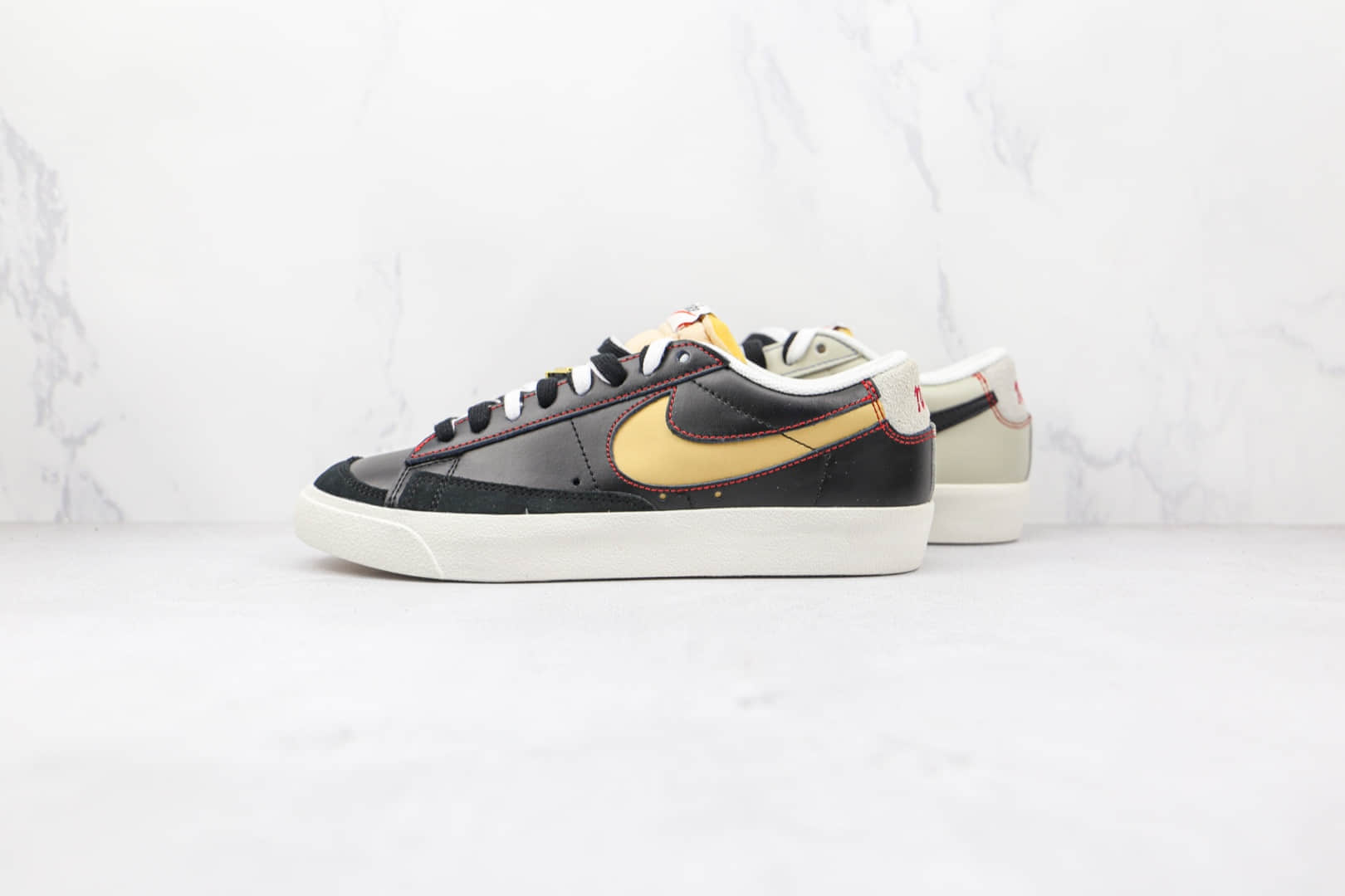 耐克NIKE Blazer LOW 77 PRM纯原版本低帮开拓者阴阳双面黑金灰黑鸳鸯色板鞋原鞋开模一比一打造 货号:DH4370-001