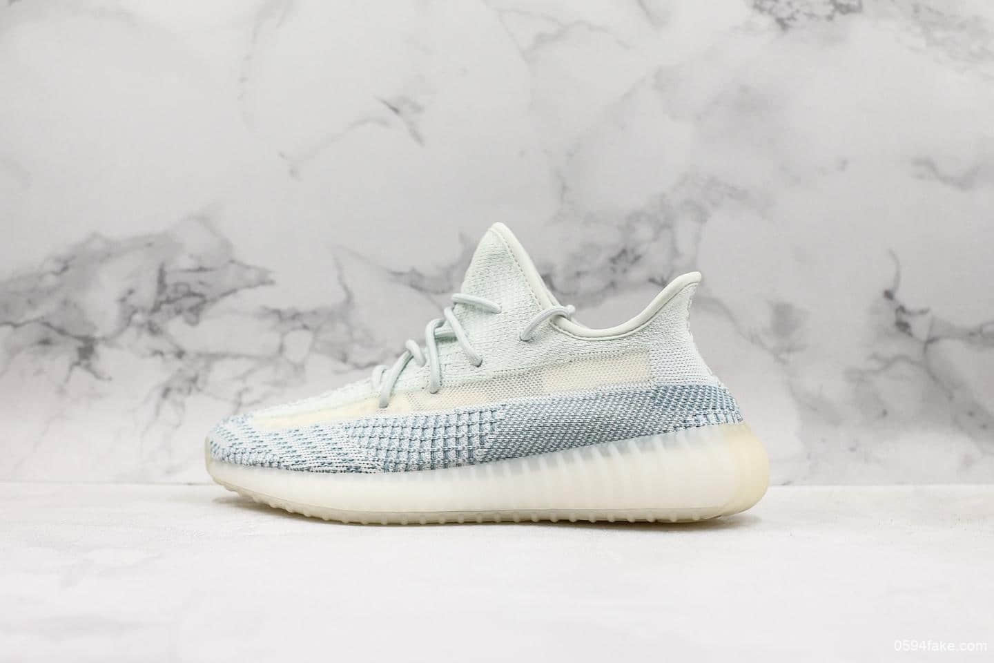 阿迪达斯Adidas Yeezy Boost 350 V2 CloudWhite椰子2.0系列PK纯原版本巴斯夫满钉大底全新冰蓝配色 (ID:7341) - 图片1