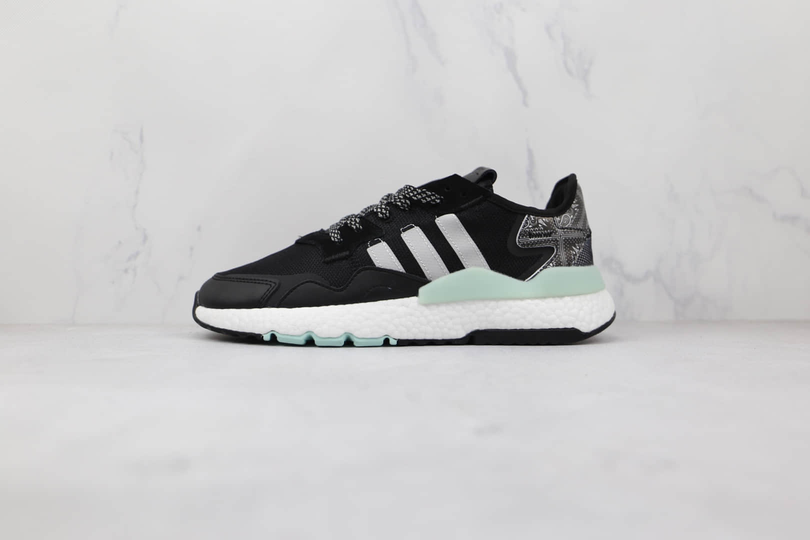 阿迪达斯Adidas Nite Jogger 2021 Boost纯原版本三叶草夜行者一代黑白色爆米花跑鞋原盒原标 (ID:74093) - 图片1