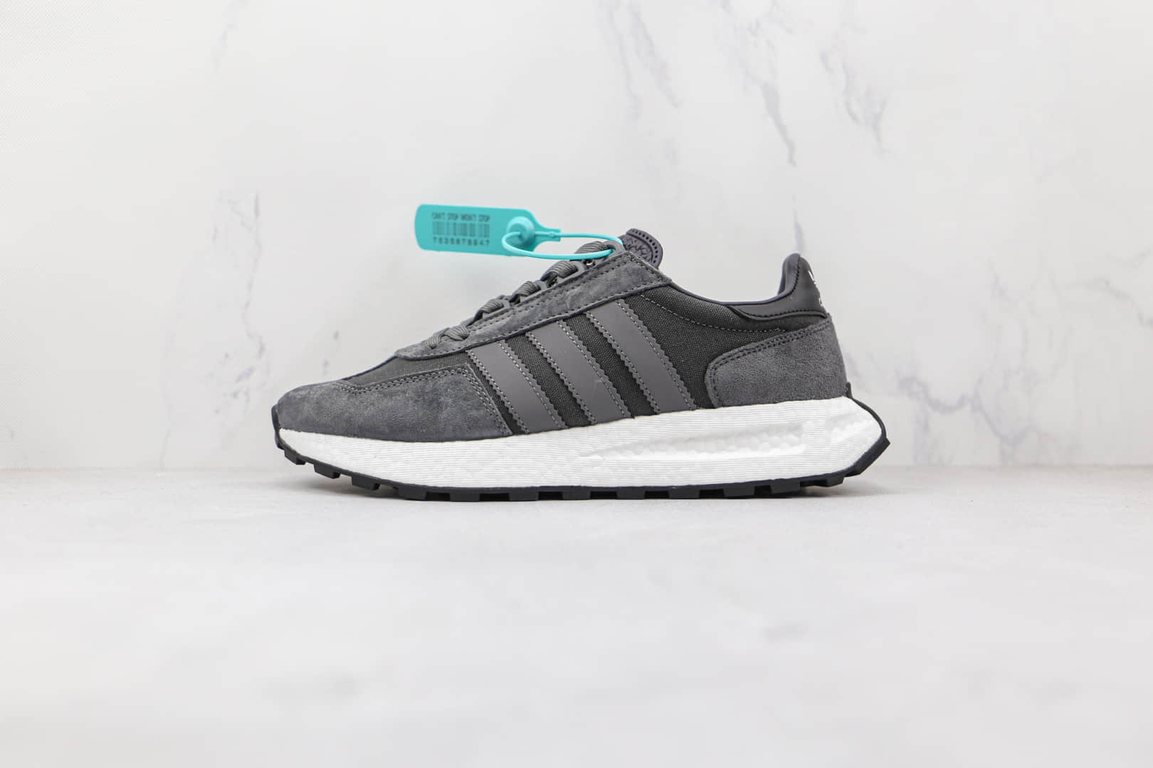 阿迪达斯Adidas RETROPY E5纯原版本黑灰色三叶草厚底爆米花跑鞋原楦头纸板打造 (ID:74185) - 图片1