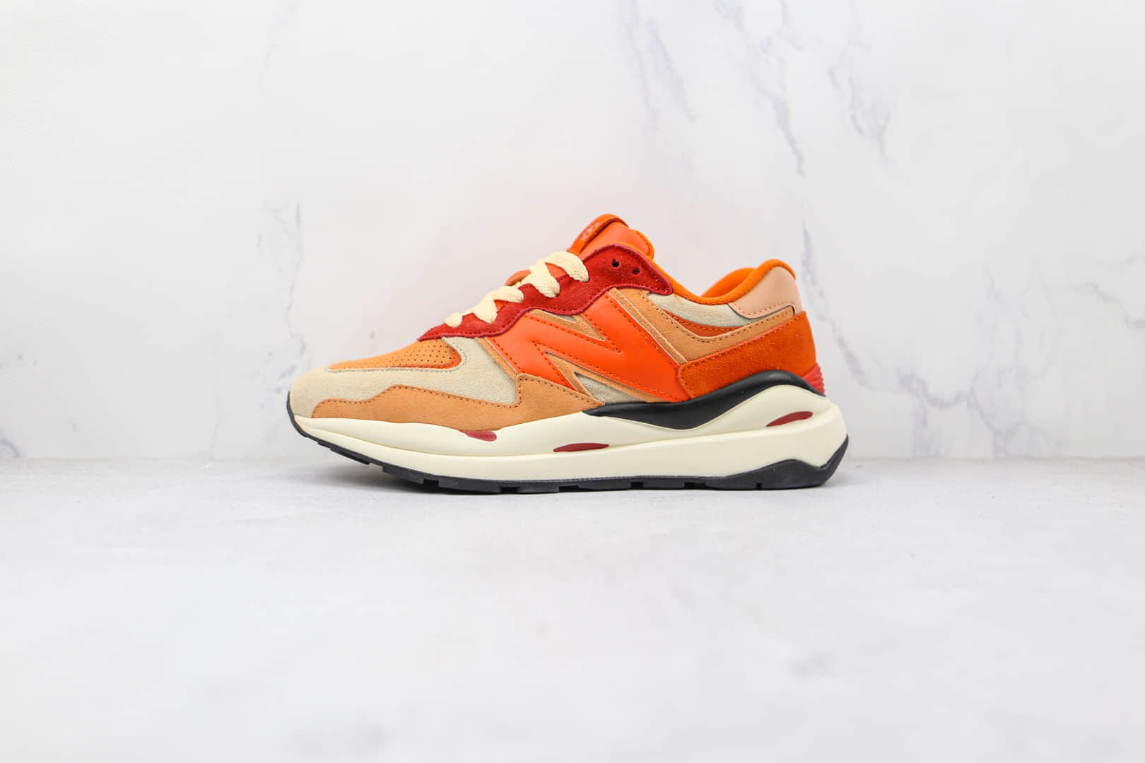 新百伦New Balance 5740纯原版本网面NB5740橘红色彩色拼接复古老爹鞋原盒原标 (ID:74352) - 图片1