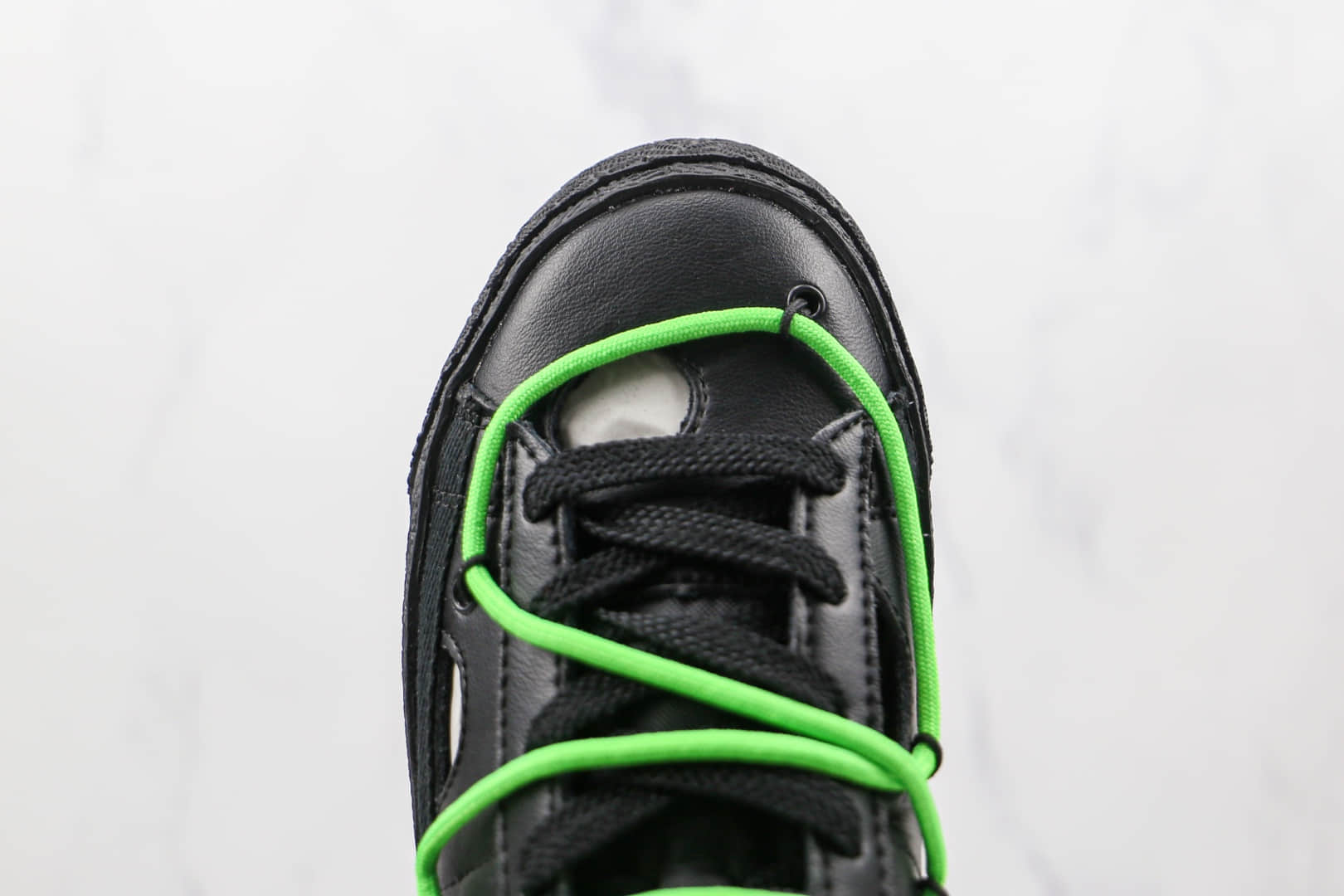 耐克Nike Blazer Low x Off-White联名款纯原版本低帮开拓者黑绿绑带板鞋原楦头纸板打造 货号:DH7863-001