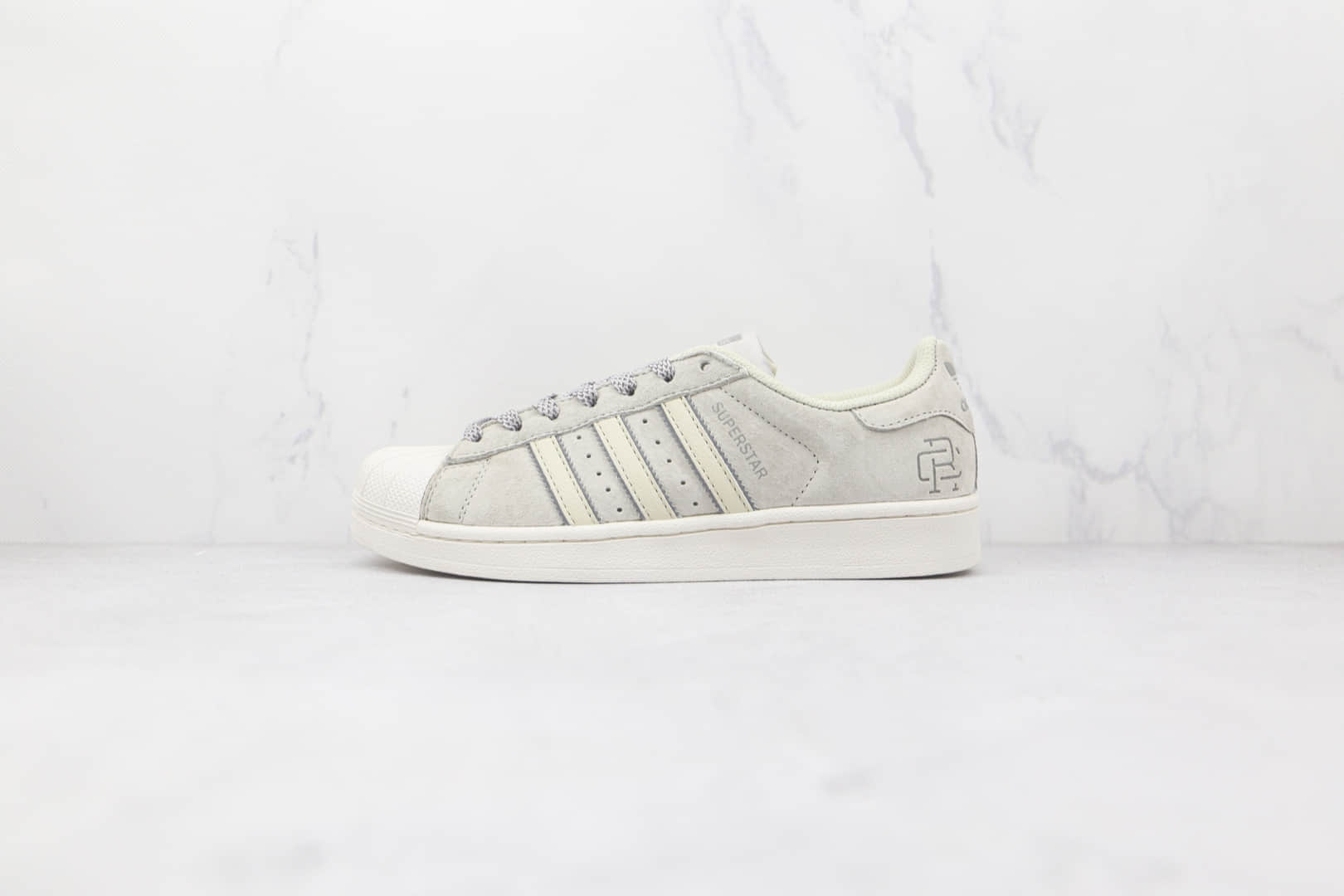 阿迪达斯Adidas Originals SUPERSTAR W纯原版本三叶草贝壳头灰色麂皮卫冕冠军板鞋原盒原标 (ID:76525) - 图片1