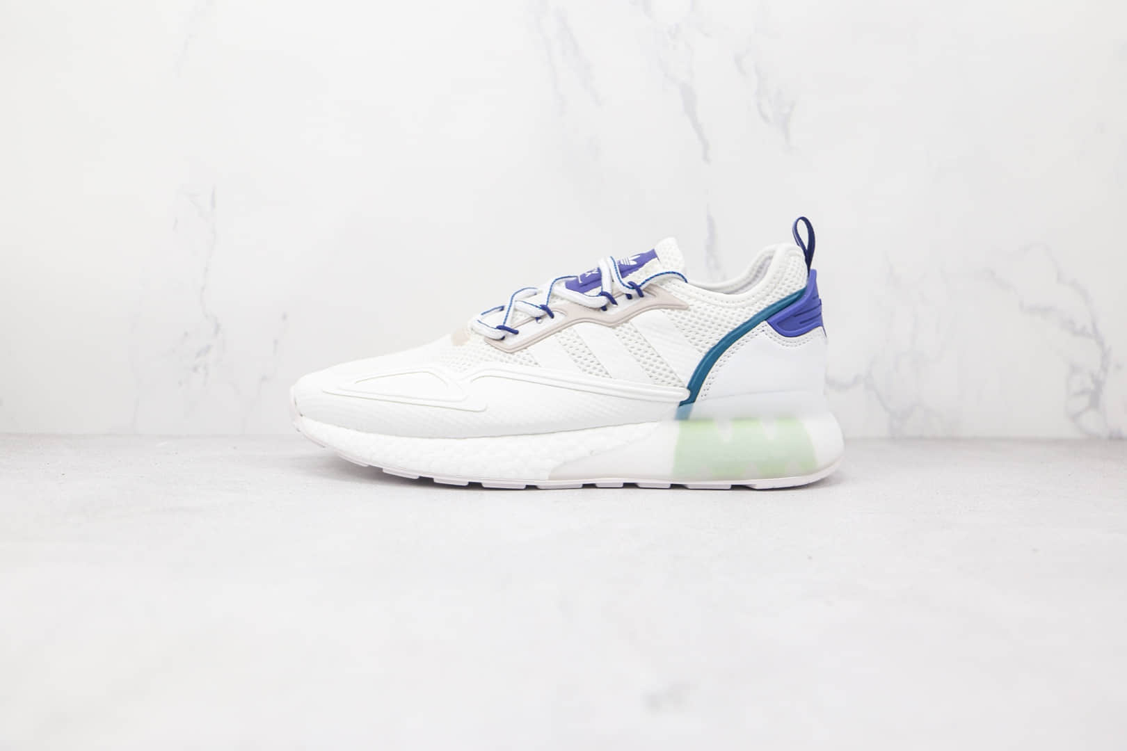 阿迪达斯Adidas Originals ZX 2K Boost纯原版本白蓝色ZX 2K爆米花跑鞋原档案数据开发 货号:GY3548