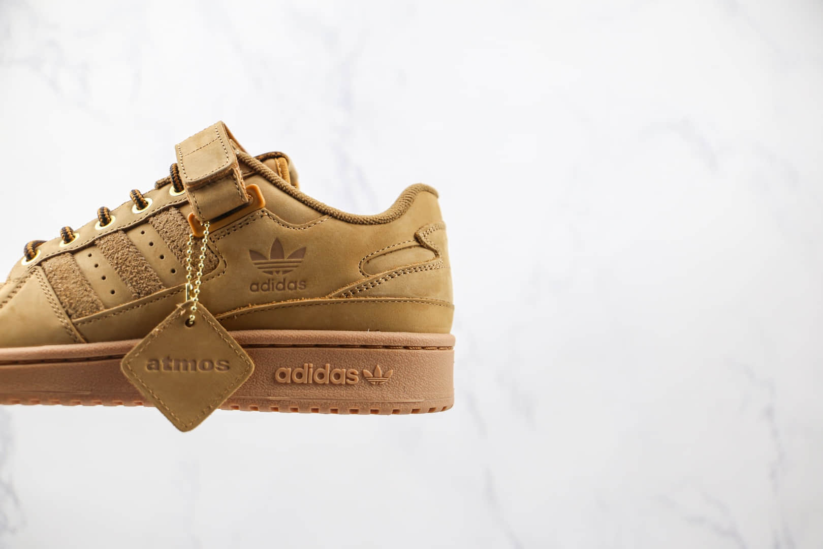 阿迪达斯Adidas Forum Low Wheat x atmos联名款小麦色魔术贴板鞋原盒原标 货号:GX3953