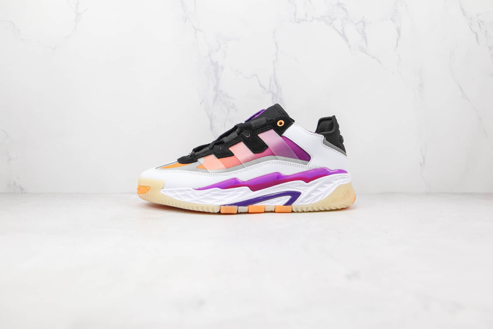 阿迪达斯Adidas Originals NiteBall纯原版本街球系列白粉紫色渐变篮球鞋原楦头纸板打造 (ID:77547) - 图片1