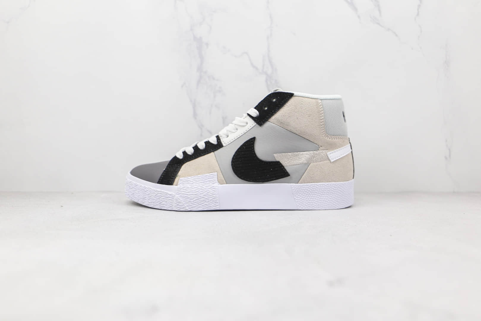 耐克Nike SB Zoom Blazer Mid PRM纯原版本中帮SB开拓者米兰黑色拼接断钩板鞋原盒原标 (ID:77658) - 图片1