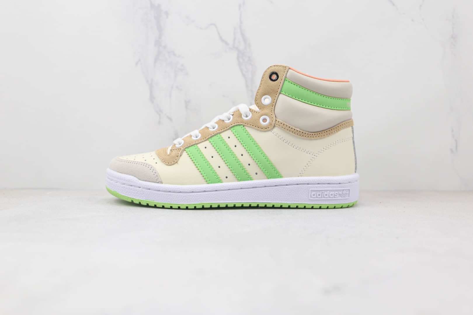 阿迪达斯Adidas TOP TEN HING纯原版本三叶草星战联名款米黄绿色板鞋原盒原标 (ID:79311) - 图片1