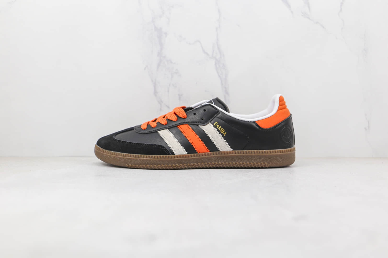 阿迪达斯Adidas Samba Vegan纯原版本桑巴黑橙色复古板鞋原盒原标 (ID:79438) - 图片1
