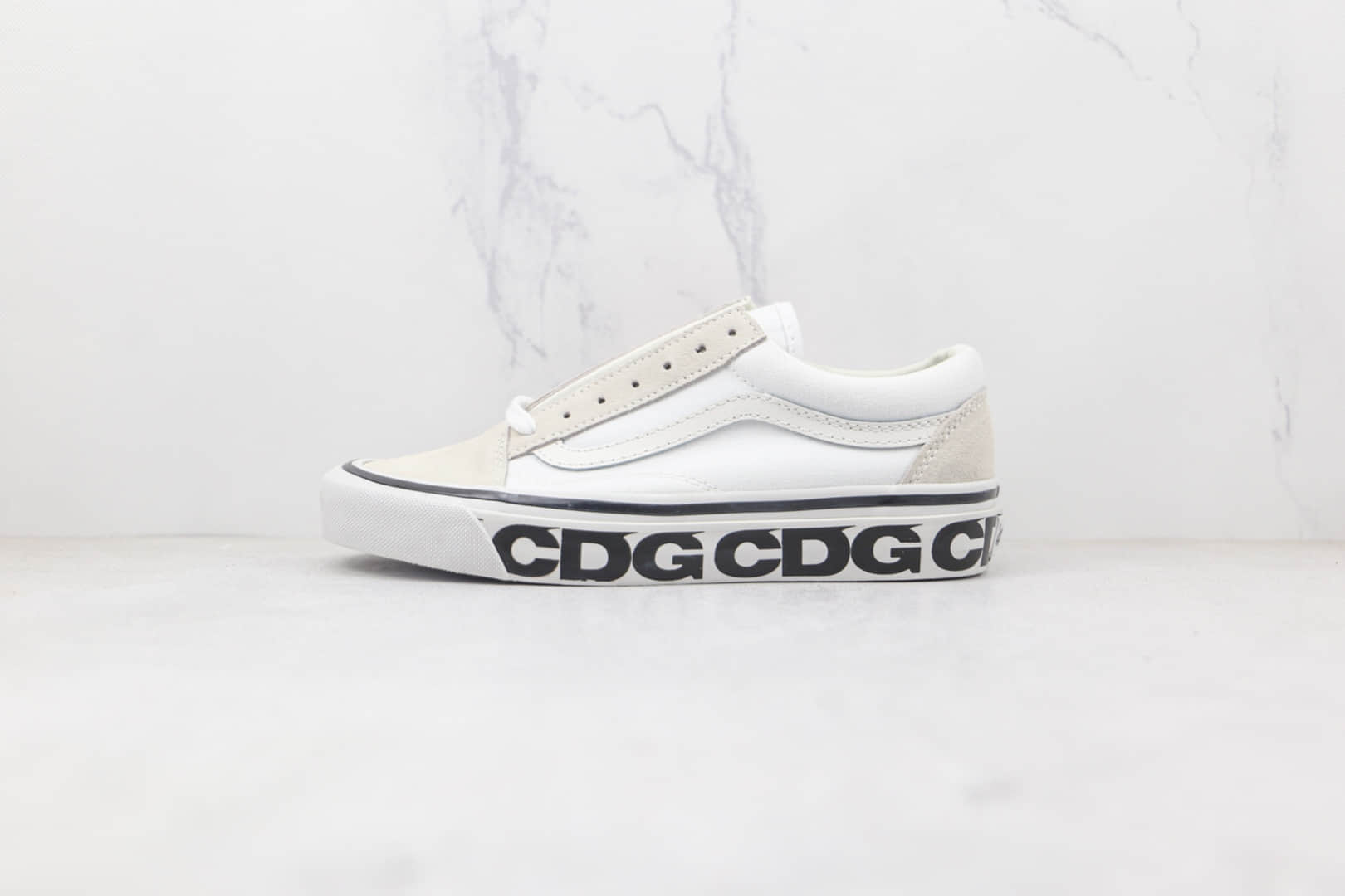 万斯Vans Old Skool COMME des GARÇONS x 敏感内容G联名款公司级版本黑白色硫化帆布鞋原盒原标 (ID:79470) - 图片1