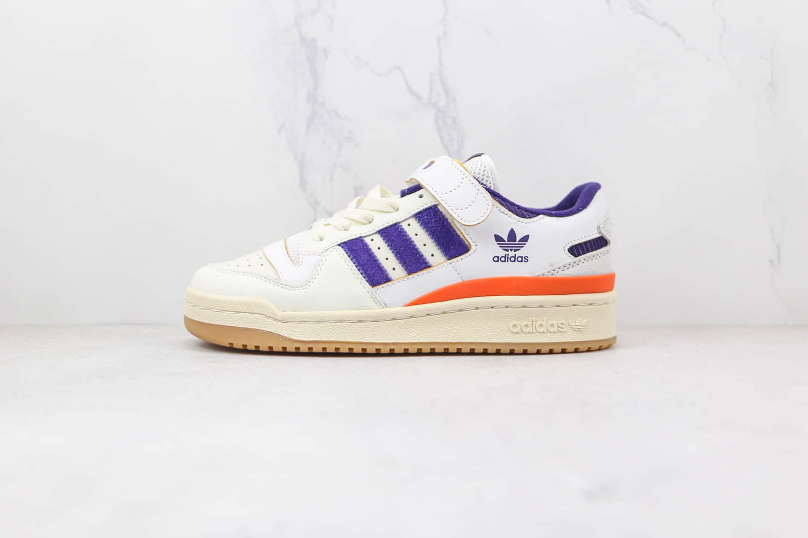 阿迪达斯Adidas originals Forum 84 low纯原版本三叶草白紫色Forum84复古板鞋原楦头纸板打造 (ID:79654) - 图片1