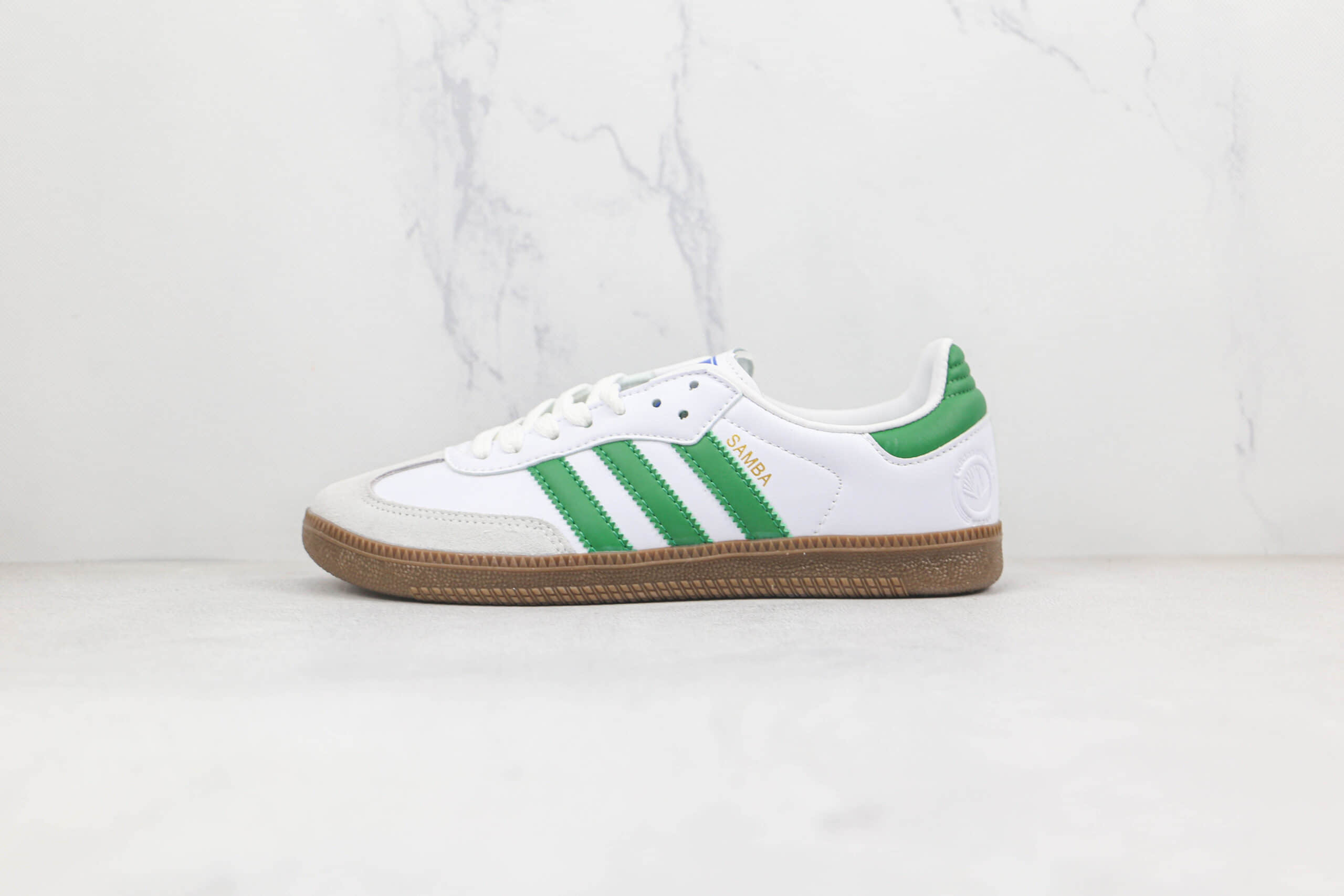 阿迪达斯Adidas Samba Vegan纯原版本桑巴白绿色板鞋原档案数据开发 (ID:80565) - 图片1