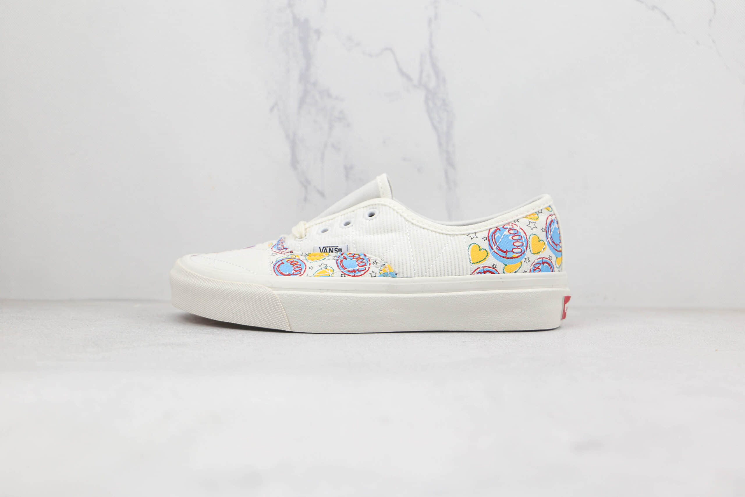 万斯Vans Authentic 44 DX公司级版本奶油白安纳海姆彩色涂鸦灯芯绒帆布鞋原楦头纸板打造原盒原标 (ID:80597) - 图片1