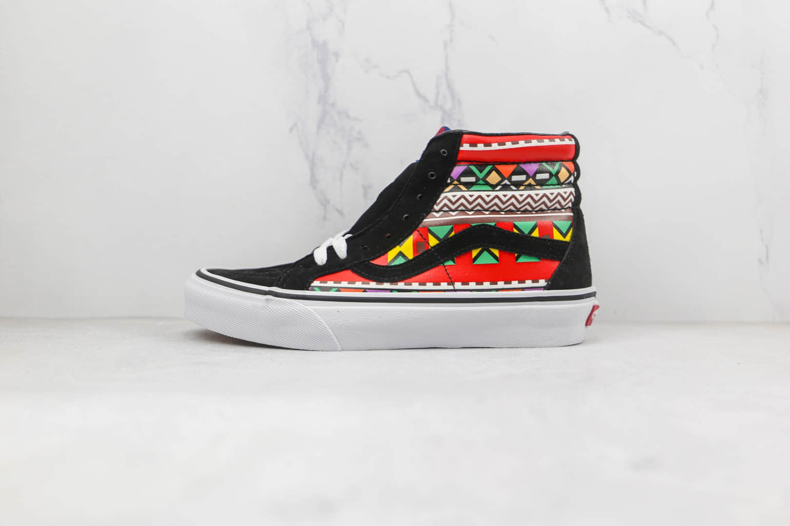 万斯Vans Sk8-Hi公司级版本高帮复古民族风多彩拼接硫化板鞋原楦头纸板打造原盒原标 (ID:80605) - 图片1