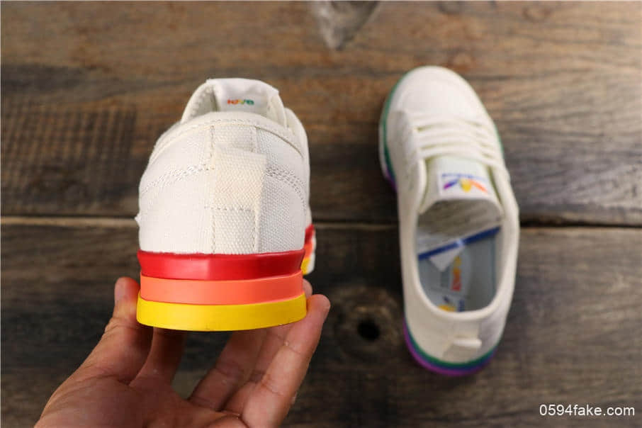 阿迪达斯Adidas PRIDE NIZZA公司级版本彩虹鸳鸯鞋帆布鞋经典校园板鞋男女情侣鞋 货号:EF2319