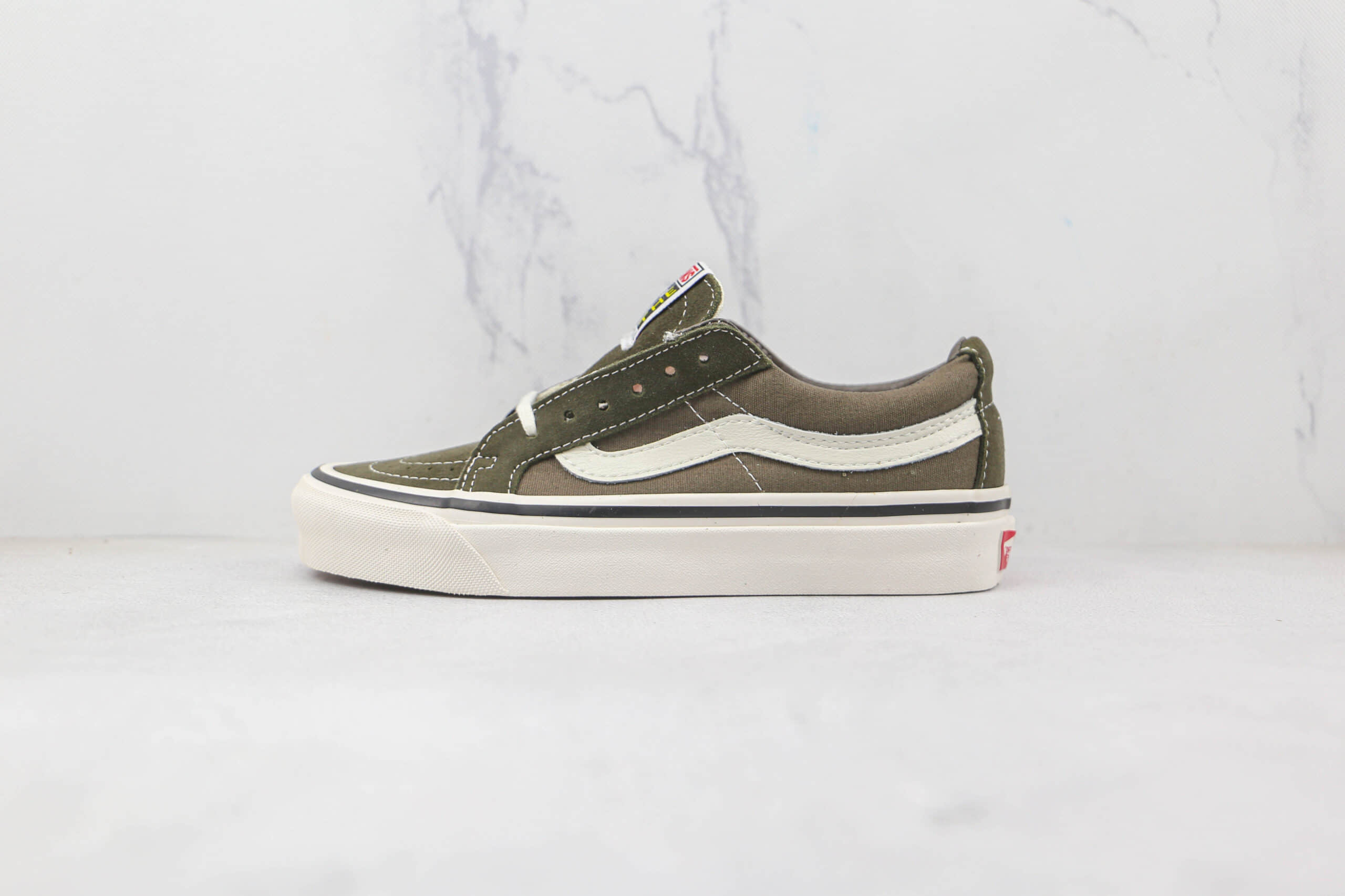 万斯Vans Sk8-Low公司级版本余文乐同款军绿色硫化帆布鞋原楦头纸板打造 货号:VN0A4UWI2V7