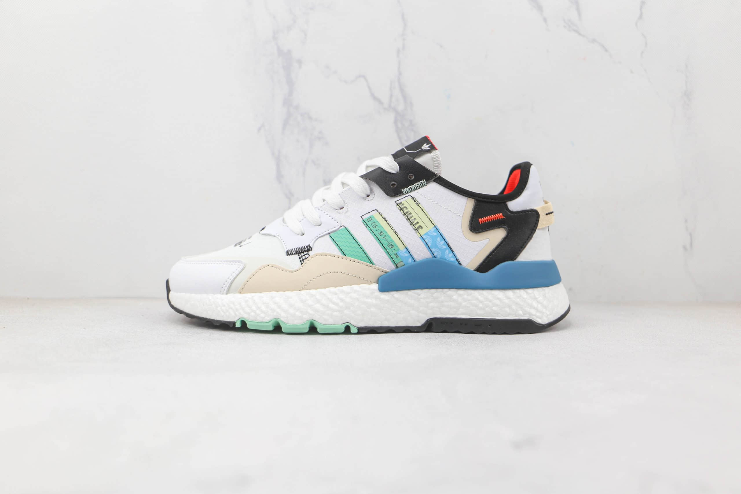 阿迪达斯Adidas Nite Jogger 2021 Boost纯原版本夜行者一代白色爆米花跑鞋原楦头纸板打造 货号:GW4229